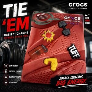 Crocs Jibbitz Charms Tie 'Em Set Gym Fitness Dumbbell‎  Flex Muscle Accessories